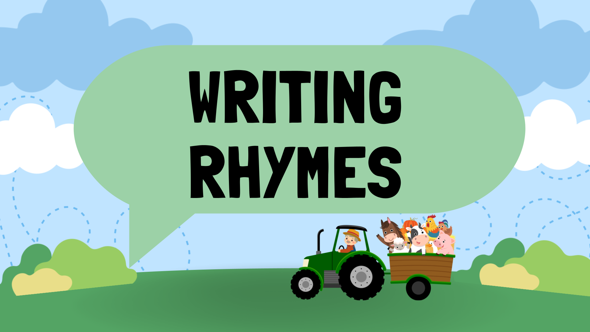 Title page of the Writing Rhymes slideshow.